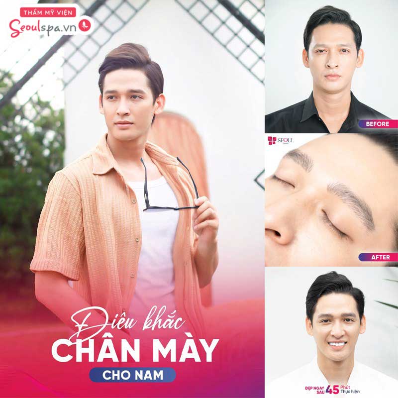 Điêu khắc chân mày cho nam giới cần đáp ứng đầy đủ tiêu chí về màu sắc, khoảng cách để tăng tính nam tính cho khuôn mặt