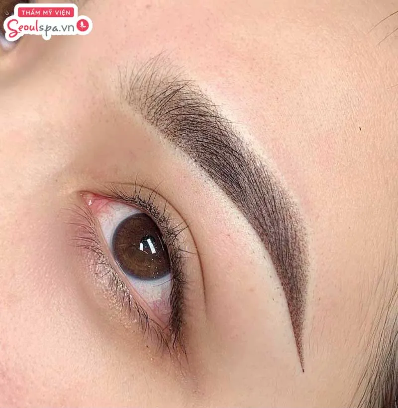 Phun chân mày Ombre hiệu ứng bút chì đem lại đôi chân mày tán bột mịn vô cùng sắc nét và chân thật như vẽ bằng bút chì